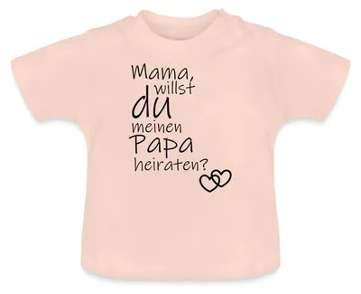 Produktbild von Spreadshirt Mama Willst Du Meinen Papa Heiraten Baby Bio-T-Shirt, 3-6 Monate, Kristallrosa