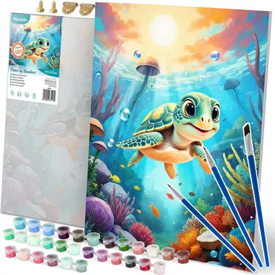 Zdjęcie produktu dla Obraz do malowania po numerach 40x50 cm Massido Żółwik