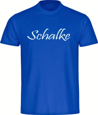 Produktbild von multifanshop Herren T-Shirt - Schalke - Schriftzug, blau, Größe XL