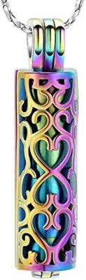 Image de Collier d'urnes cylindriques pour les cendres, bijoux pour les humains et les animaux de compagnie, pendentifs
