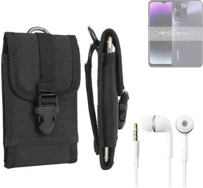Produktbild von K-S-Trade Holster Schutz Hülle kompatibel mit Oukitel C32 Gürteltasche Handy Hülle Tasche outdoor Seitentasche schwarz 1x + Kopfhörer