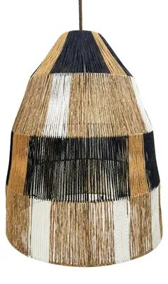 Lampenschirm-Set aus Naturseil, H58cm, E27, Beige