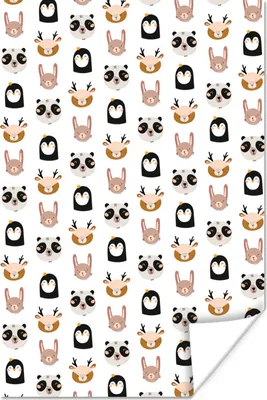 Produktbild von MuchoWow® Poster Tiere - Pastell - Muster 120x180 cm - Kunstposter