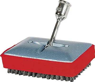 Produktbild von Sorex 27604 Bohnerbesen, mit Kugelgelenk und vernickeltem Temperguss-Stielhalter, rot