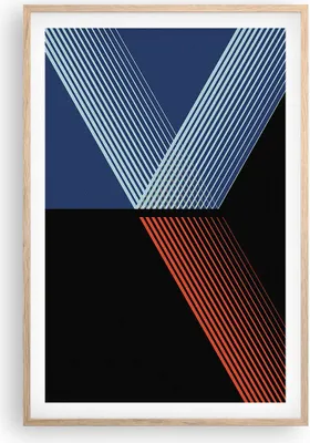 Produktbild von Gerahmtes Poster - Rahmen in heller Eiche - Abstraktion Schwarz Blau - 61x91,5 cm - Wand Bild - Wanddeko - Wandbilder - Kunstposter - Wandposter - Bilderrahmen - Bilder - Kunstdruck - P2NPA61x91-4458