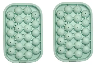 Productafbeelding van Kleine siliconen ijsvorm voor ijsbolletjes, 2 stuks – 22 mini-ijsbolletjes voor cocktails en whisky. Groen