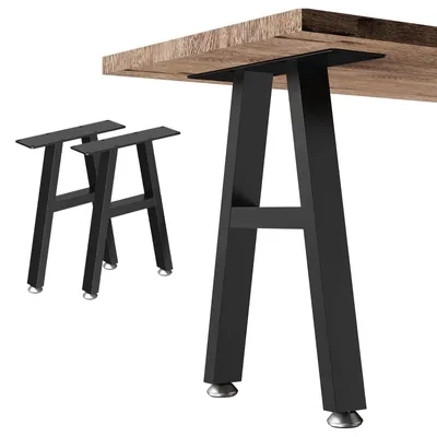 Obrázok produktu pre Čierne stolové nohy - Sada 2 - T-tvar - Nohy na nábytok - Až 300 kg - Š 30 x V 41,5 cm