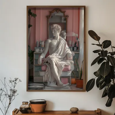 Zdjęcie produktu dla Wallity, HUM055, Dekoracyjny obraz MDF w ramie, wielokolorowy, 100% MDF, 50 x 70 x 3,5 cm