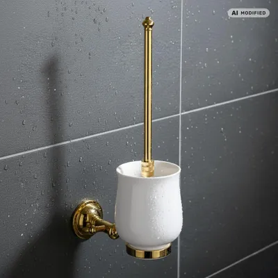 Zdjęcie produktu dla PaulGurkes Szczotka WC Złoto Nostalgia Retro Antyk Akcesoria Łazienkowe