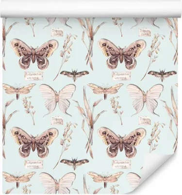 Produktbild von 10m VLIES TAPETE Rolle Blumen Blätter Schmetterlinge Natur Aquarell XXL