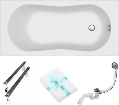 Obrázok produktu pre Cersanit | Vaňa - Vaňa obdĺžniková Nike - 160 x 70 cm - Ergonomický tvar - Sifón v cene - Nastaviteľné nožičky - Biela