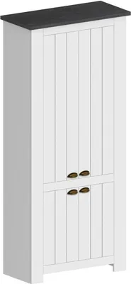 Produktbild von Schuhregal Dcicerell, platzsparendes Schuhregal mit 4 Türen, multifunktionale Eingangsgarderobe, 84x42h200 cm, Weiß und Schiefer