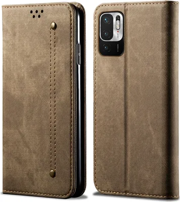 Obrázek produktu pro Redmi Note 10 5G Pouzdro, Kožené Peněženkové Pouzdro s Magnetickým Uzavíráním a Stojánkem pro Xiaomi Redmi Note 10 5G Khaki