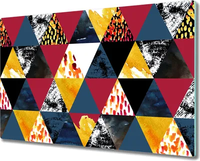 Produktbild von Glas-Herdabdeckplatte Glaskeramikkochfeld-Abdeckung Spritzschutz - 80x52 cm - Abstrakte Dreiecke