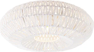 Produktbild von QAZQA - Retro Retro-Deckenleuchte I Deckenlampe I Lampe I Leuchte weiß Seil rund - Lina I Wohnzimmer - Rund - LED geeignet E27