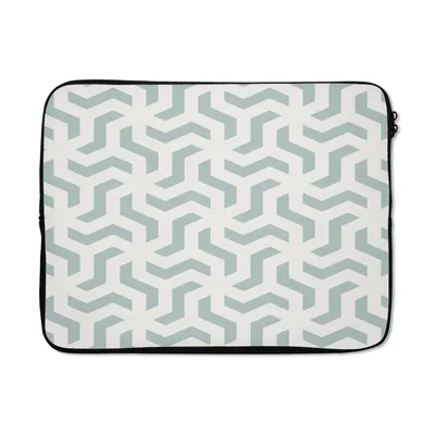 Produktbild von MuchoWow® Laptop Hülle 17 Zoll Laptoptasche Muster - Abstrakt - Grün - Geometrie - Zipper - Schutzabdeckung