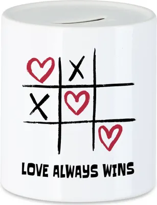 Produktbild von Love Always Wins Tasse Schwarz Liebe Liebeserklärung Love Herzen Herzensfreundin Herzblatt Schatz Liebling Liebesbeweis