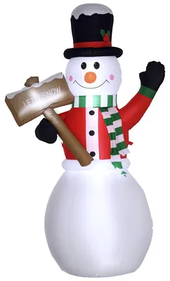 Productafbeelding van Opblaasbare sneeuwpop, kerstdecoratie voor buiten, 1,80 meter, met Kerstman, inclusief ventilator, meerkleurig