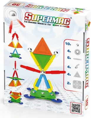 Produktbild von Supermag Projects Mehrfarbiger magnetischer Bausatz, 30-teilig