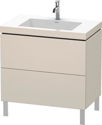 Produktbild von Waschtischunterbau L-CUBE m WT Vero Air 698x800x480mm 1 HL ta smat 1 Hahnloch taupe supermatt