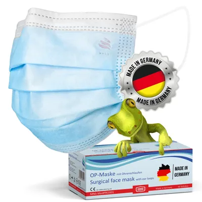 Produktbild von Chirurgische Mundmasken – 100 Stück – Blau