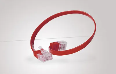Produktbild von Patchkabel-Flachkabel U/UTP cat. 6 slim rot 0,25m