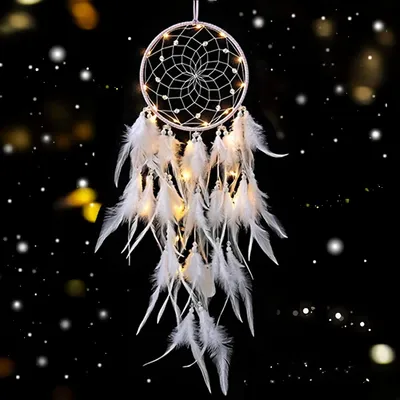 LED-Traumfänger lila Dinosaurier 18 cm mit Licht
