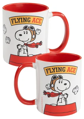 Produktbild von The Peanuts Snoopy Tasse - Flying Ace Kaffeetasse Becher Kaffeebecher aus Keramik 320 ml Rot/Weiß