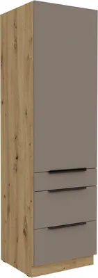 Obrázok produktu pre Potravinová skriňa so šuplíkmi LUNARA - šírka 60 cm, tmavo béžová / dub artisan