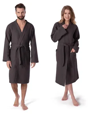 Zdjęcie produktu dla Kimono domowe Möve Homewear, rozmiar S, wykonane w 100% z bawełny, kolor grafitowy