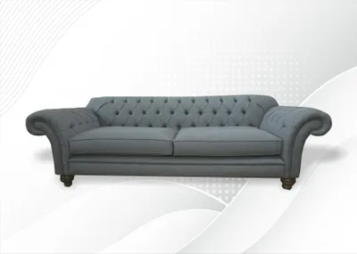 Obrázek produktu pro Chesterfield třímístná šedá pohovka Designové pohovky Čalouněné pohovky XXL velké pohovky