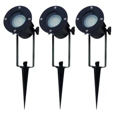 Produktbild von Ritos LED's Garden 3 x LED Gartenspot mit Erdspieß 3 x 3W schwarz warmweiß 3000K