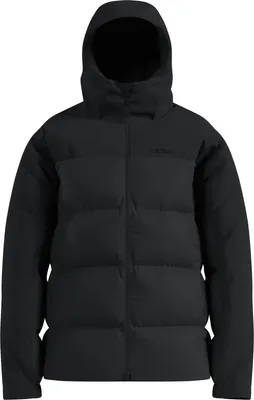 Schwarze Odlo Ascent Daunenjacke mit Kapuze und durchgehendem Reißverschluss