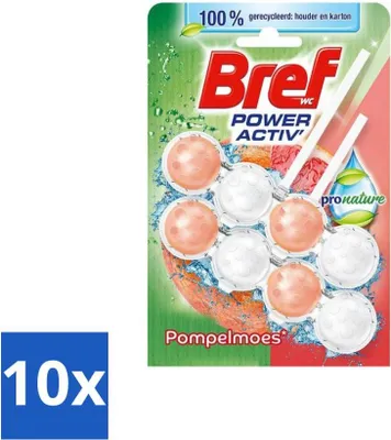 Immagine prodotto di Bref – Pastiglie per WC – Pronature Grapefruit – Confezione doppia - Confezione risparmio - 10 pezzi