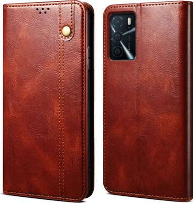 Produktbild von OPPO A16 Hülle, Leder Flip Brieftasche Schutzhülle für OPPO A16 Rot