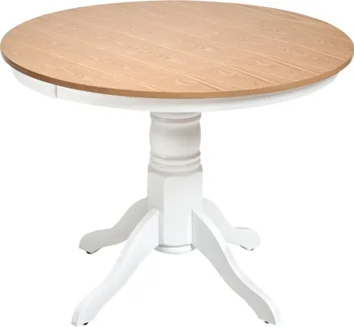 Obrázek produktu pro BELIANI Jídelní stůl světlé jasanové dřevo MDF kaučukové dřevo ø 100 cm 4místný kulatý vintage retro styl
