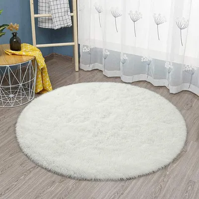 Immagine prodotto di Tappeto rotondo, morbido, diametro 100 cm, ideale per la camera da letto