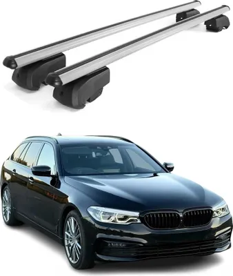 Image de Barres de toit transversales pour BMW Série 5 G31 Break 2017-2023 Gris Aluminium