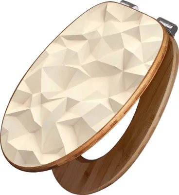 Produktbild von banjado Design WC Sitz Bambus Absenkautomatik -Steinwand 2 - Toilettendeckel mit Absenkautomatik Holz/hochwertiger Bambus Klodeckel/WC-Sitz für alle gängigen Toiletten [TDB2 12892]