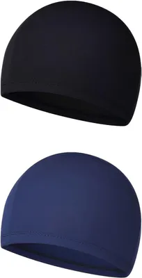 Produktbild von 2 Stück Badekappe Kinder Jungen, Super Elastisch Kein Ziepen Haare Badehaube Schwimmhaube, Komfort Stoff Weich Wasserdicht Badekappe Kinder Stoff, Swimming Cap for Kids Jungen Mädchen