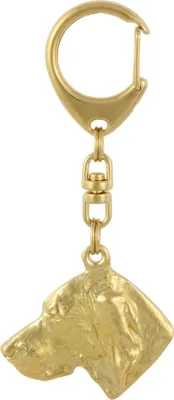Produktbild von Vizsla, Kurzhaarige Ungarische Vorstehhund, Magyar Vizsla Kurzhaar - Vergoldeter Schlüsselanhänger mit Hund, Handtaschenschmuck, Luxus-Accessoire der Marke Art-Dog