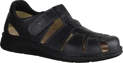 Produktbild von Finn Comfort Copan-Soft, Herrenschuhe, geflochtener Slipper, Leder, Schwarz, - Herrenschuhe Sandale / Pantolette, Schwarz, leder (nuri)