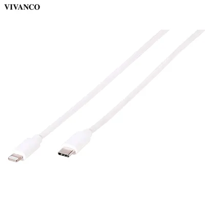 Produktbild von ViVanco™CC UC L 10, 1 m, Lightning, USB C, Weiblich, Männlich, Weiß