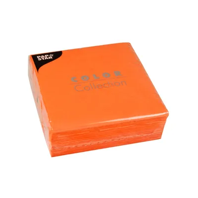 Produktbild von 100 Servietten, 1-lagig 1/4-Falz 33 cm x 33 cm nektarine