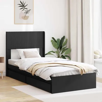 Produktbild von Maison Exclusive - Bettgestell mit Stauraum und Kopfteil Schwarz 75 x 190 cm