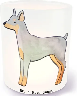 Produktbild von Mr. & Mrs. Panda Kerzen Windlicht Dobermann Pinscher Lebensretter - Transparent - Geschenk, Teelichthalter, stimmungslicht, Kerzenhalter Glas