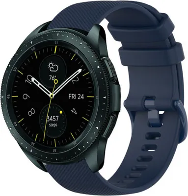 Produktbild von Strap-it Samsung Galaxy Watch 42mm Luxus-Silikonarmband (Dunkelblau)