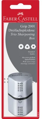 Produktbild von Faber-Castell 48253, Manueller Bleistiftspitzer, Schwarz, Silber, Stahl, Sichtverpackung, 1 Stück(e)