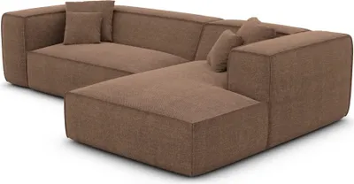 Produktbild von Strukturstoff L-Form Sofa Arelia Braun Rechts