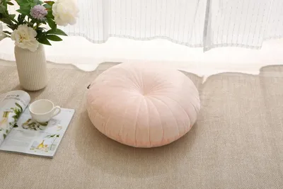 Bodenkissen rund 45,7 cm Samt rosa für Yoga Wohnzimmer